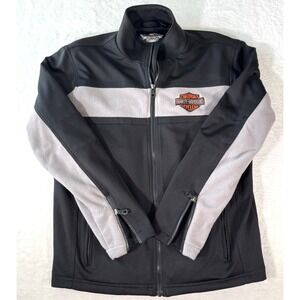 Harley Davidson Mens Medium Classic 2 ‎ Lined soft shell fleece jacket Spellout